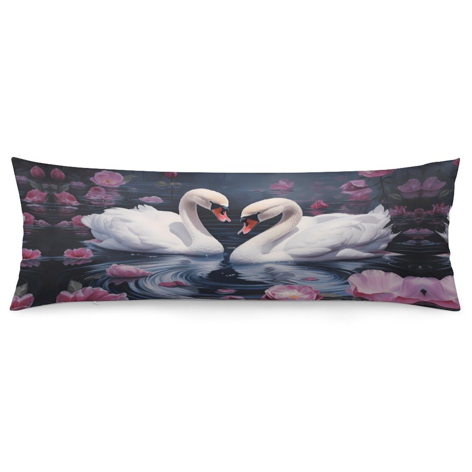 Swan Throw Pillow Case Long Body Pillow Cover Pillowcase Fashion Accessories Home Decor