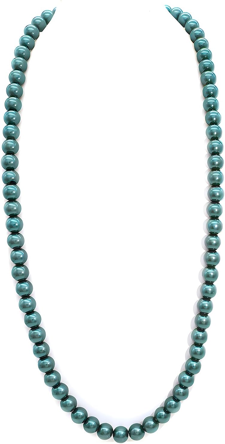 パールチョーカーネックレス 女性用 AAA+ 模造シェルパールネックレス ストランド 様々な色 10mm 真珠の長さ17インチ