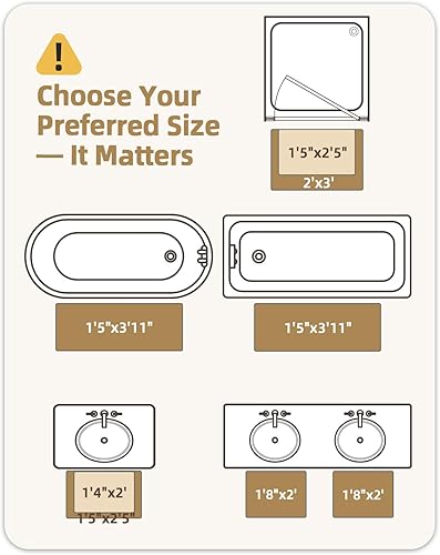 Miniatura 2 de Color&Geometry Alfombras de baño con parte trasera de goma, antideslizante, lavable a máquina, alfombra bohemia de felpilla suave y absorbente para