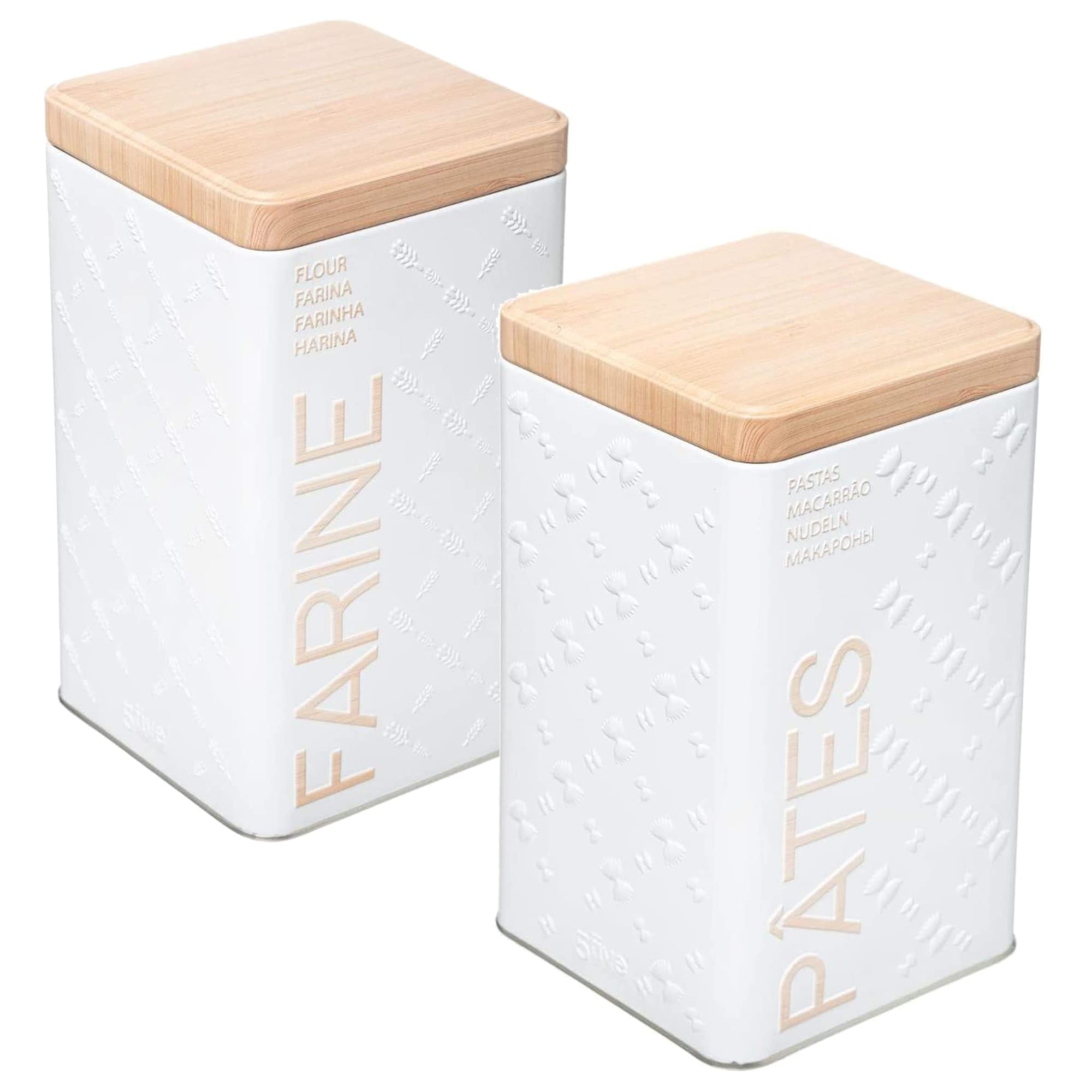 WELL HOME MOBILIARIO & DECORACIÓN 2 x Botes de Almacenamiento: Bote Para Harina + Bote Para Pasta