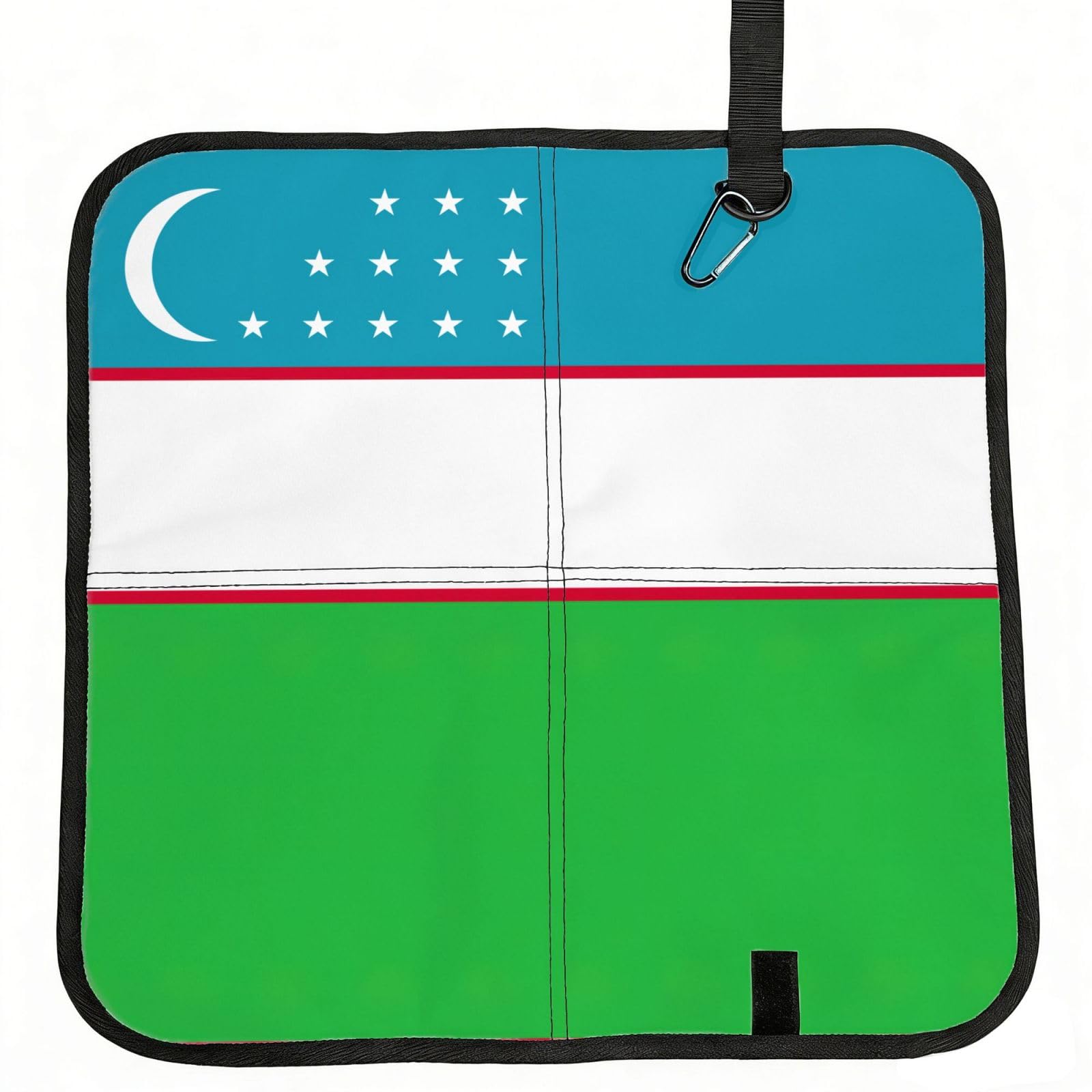 UVBDF Flag Of The Republic Of Uzbekistan Print Outdoor Sitting Cushion Folding Seat Pad Compact Portable Picnic Bench Cushion Mat