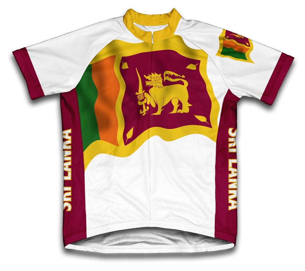 ScudoPro Sri Lanka Flag Short Sleeve Cycling Jersey for Men - Size 4XL