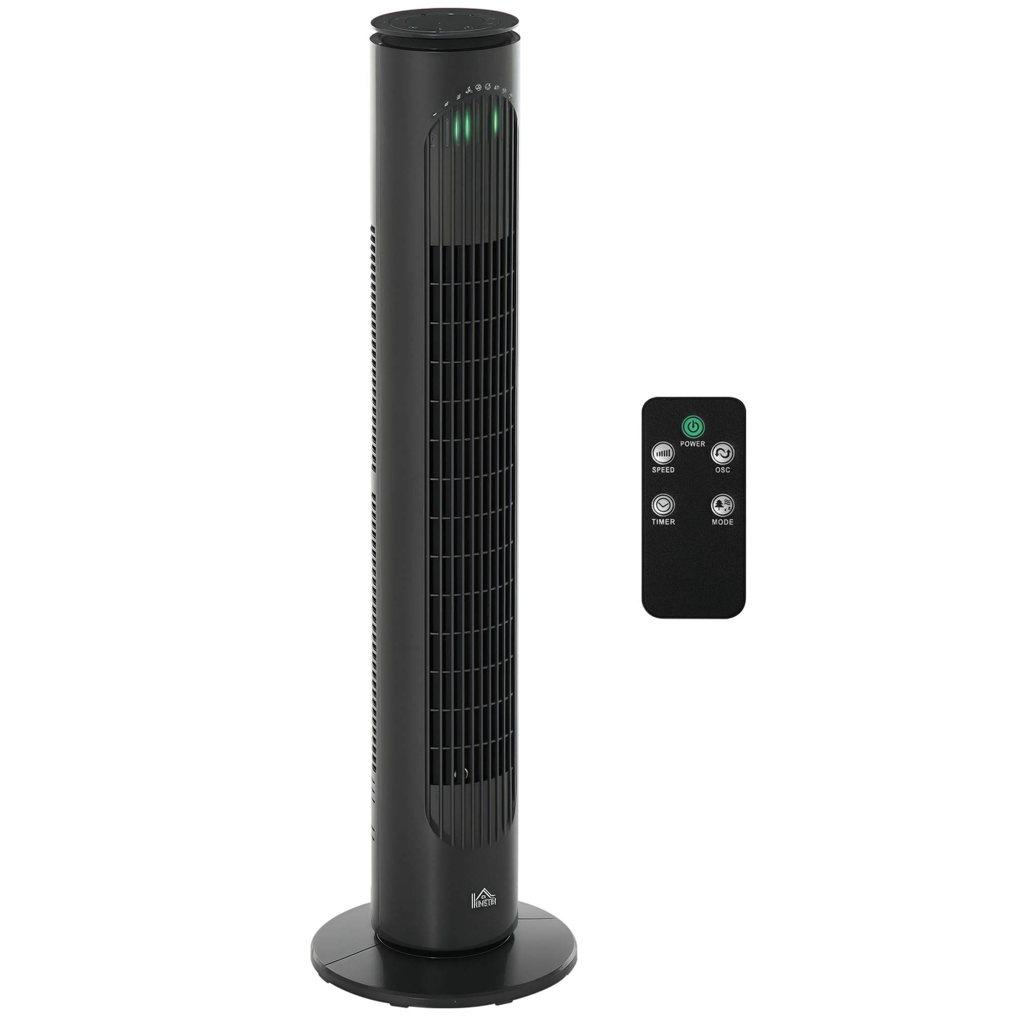 HOMCOM Ventilateur Colonne Silencieux 45 W pour Chambre 77H cm Gris Foncé | Ventilateur Tour, 3 Modes 3 Vitesses, Télécommande, Oscillant 70°, Minuterie