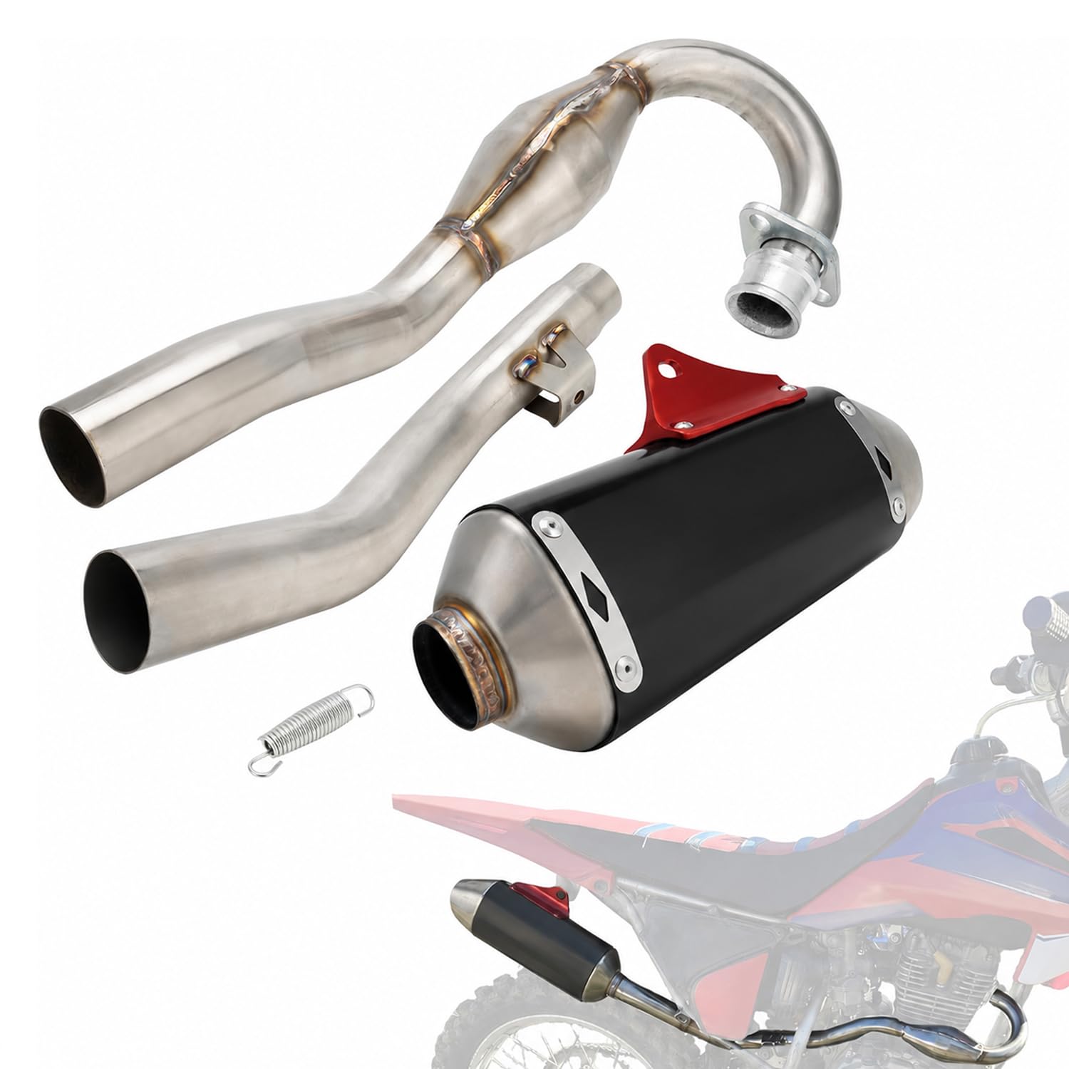JFG RACING Dirt Bike Exhaust,Slip On Exhaust Muffler Pipe Full Kit for Hawk 250 RPS/CRF230F 2003-2017/DRZ125-Black : Automotive