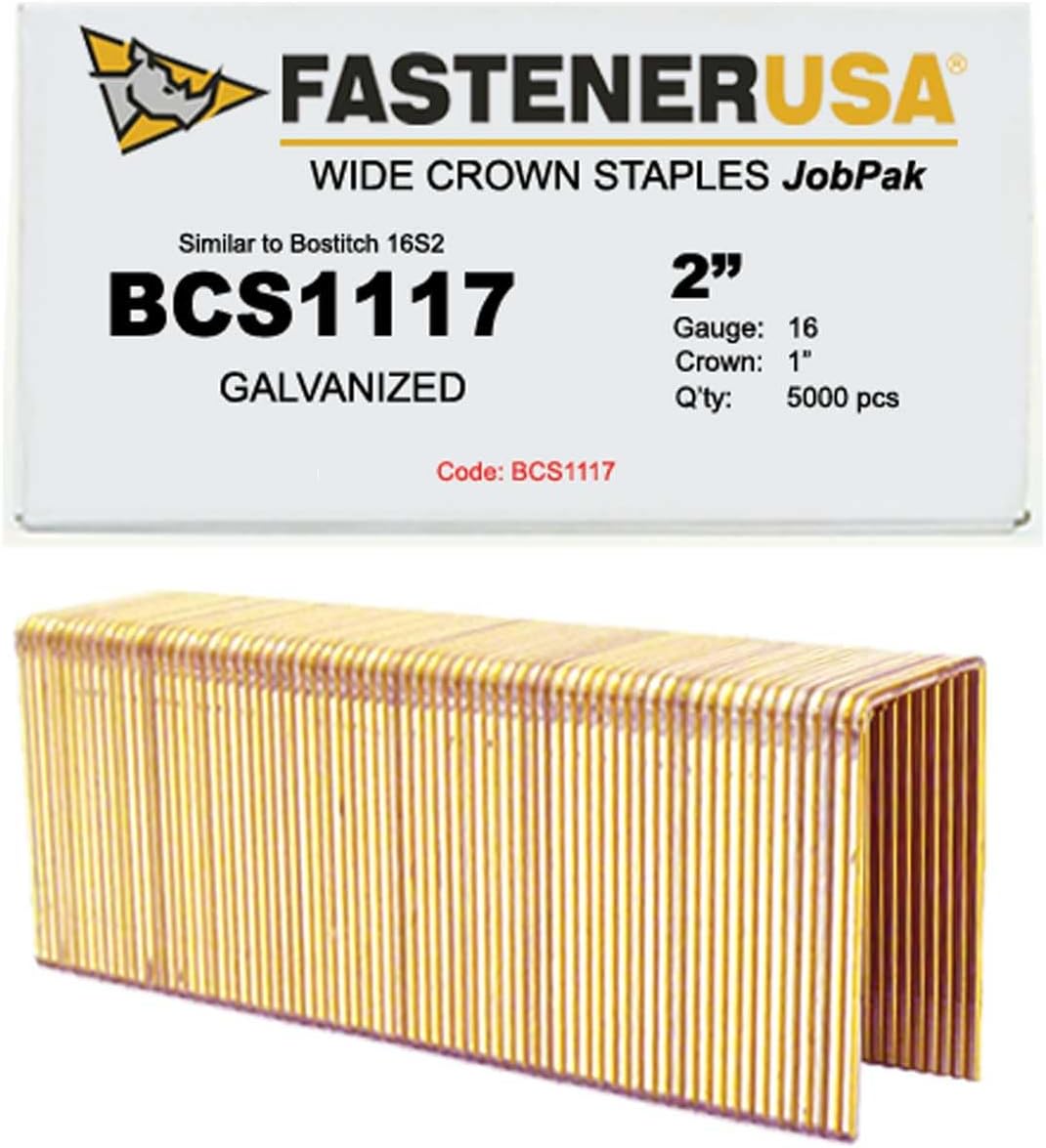 2" Leg x Wide Crown 16GA GALV 16S2 Staples 5,000ct