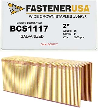 2" Leg x Wide Crown 16GA GALV 16S2 Staples 5,000ct