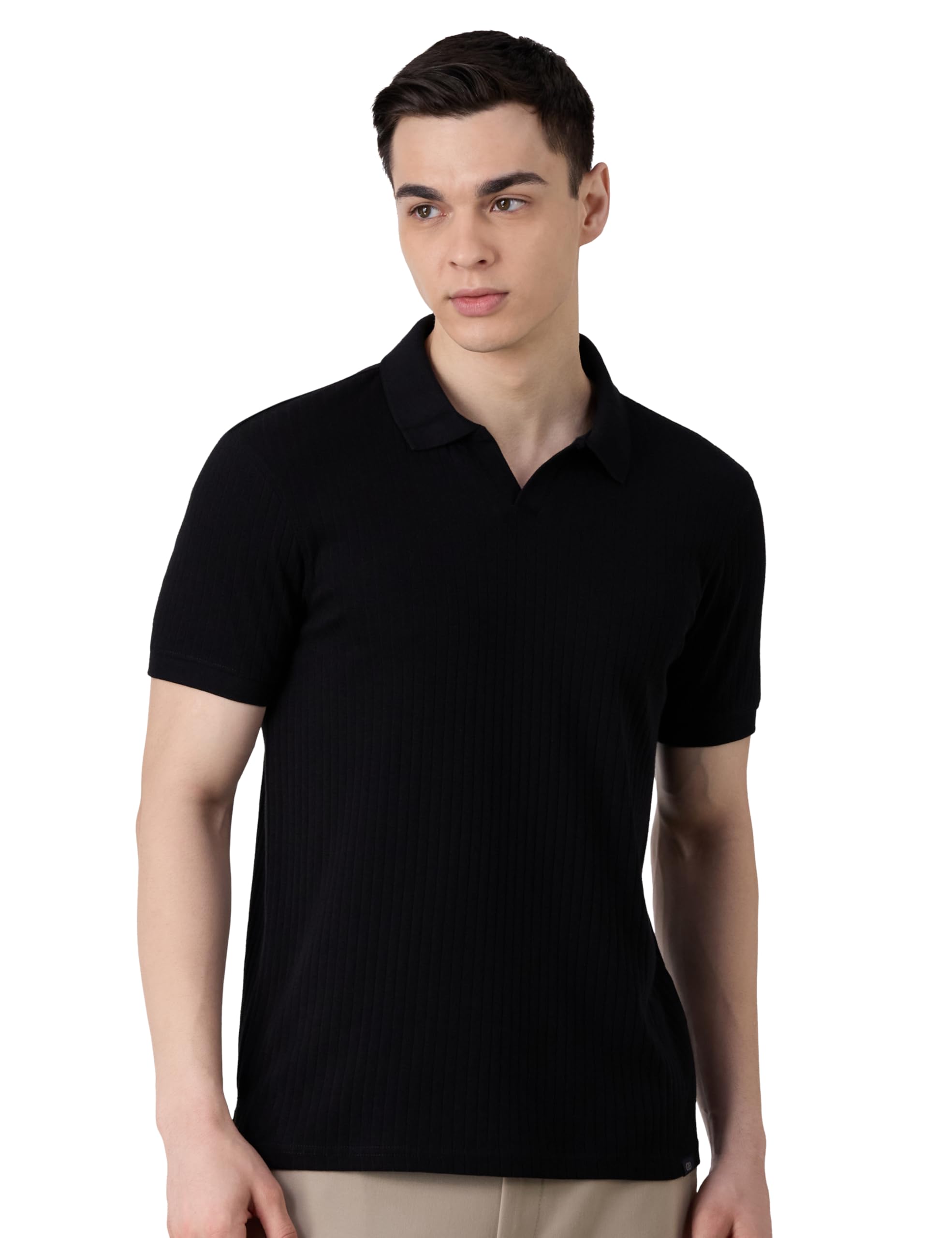 Men Regular Fit Self Textured Resort Collar Polo| Half Sleeves | Available in Plus Size-image-38