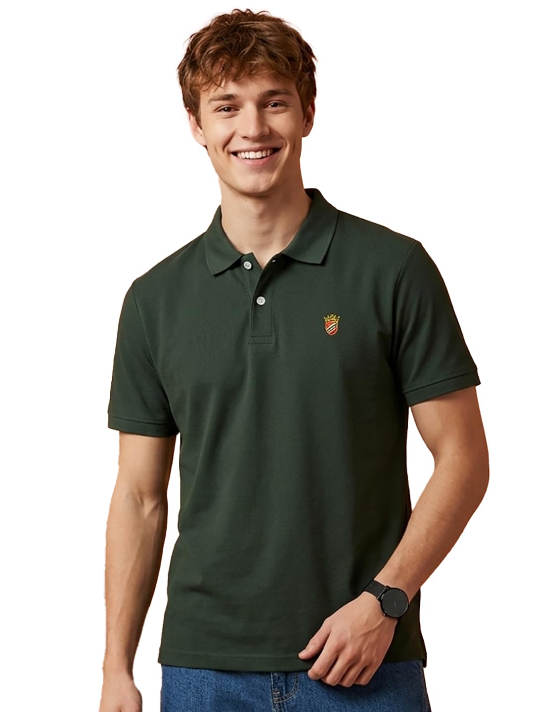 Men's Half Sleeves Solid Polo T-shirt-SS26POLO101-image-34