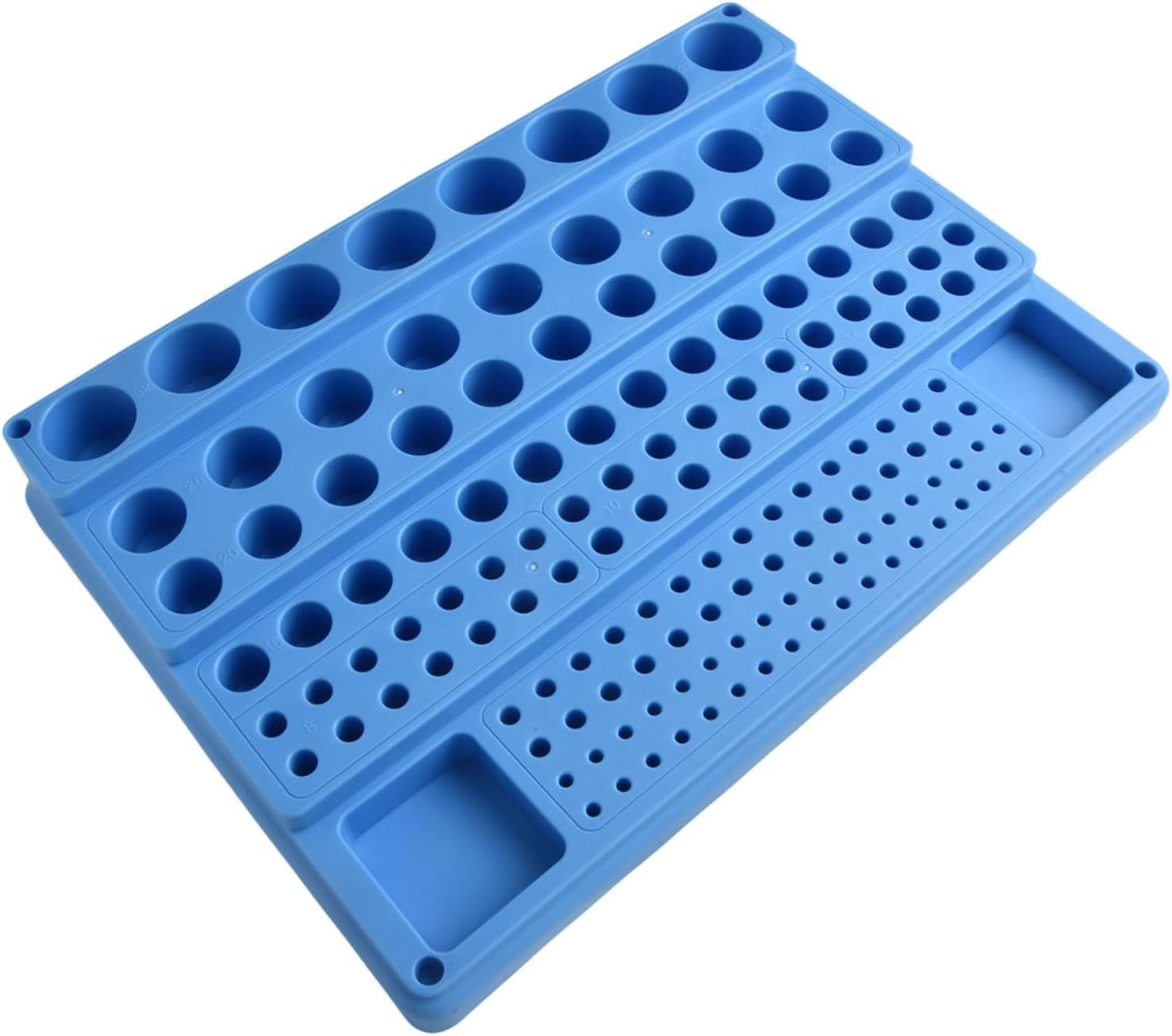 Storage Box Organizer for CNC Tools, 82-288 Holes, 4-32mm Capacity, Hard Plastic Milling Cutter Holder for Reinforced Bottom, for Drill Bits and Tool Holders(16-32mm 82 holes)