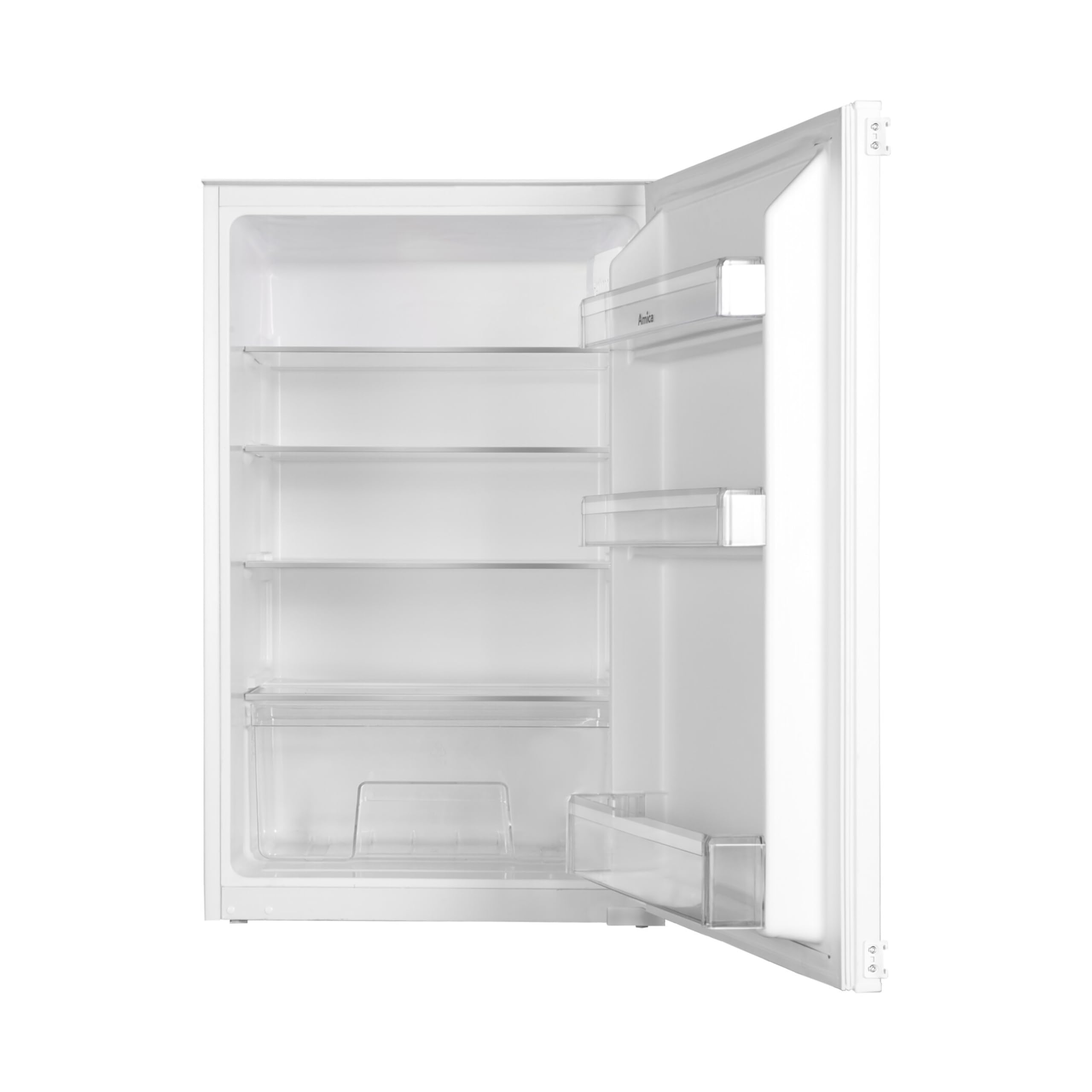 Amica EVKS 16172-1 Einbaukühlschrank 88 cm Nische Schlepptür Inverter Kompressor 135 L LED Beleuchtung Tür-Offen-Alarm