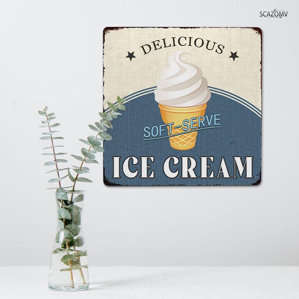 Amazon.com: Delicious Soft-Serve Ice Cream Metal Sign Vintage Ice