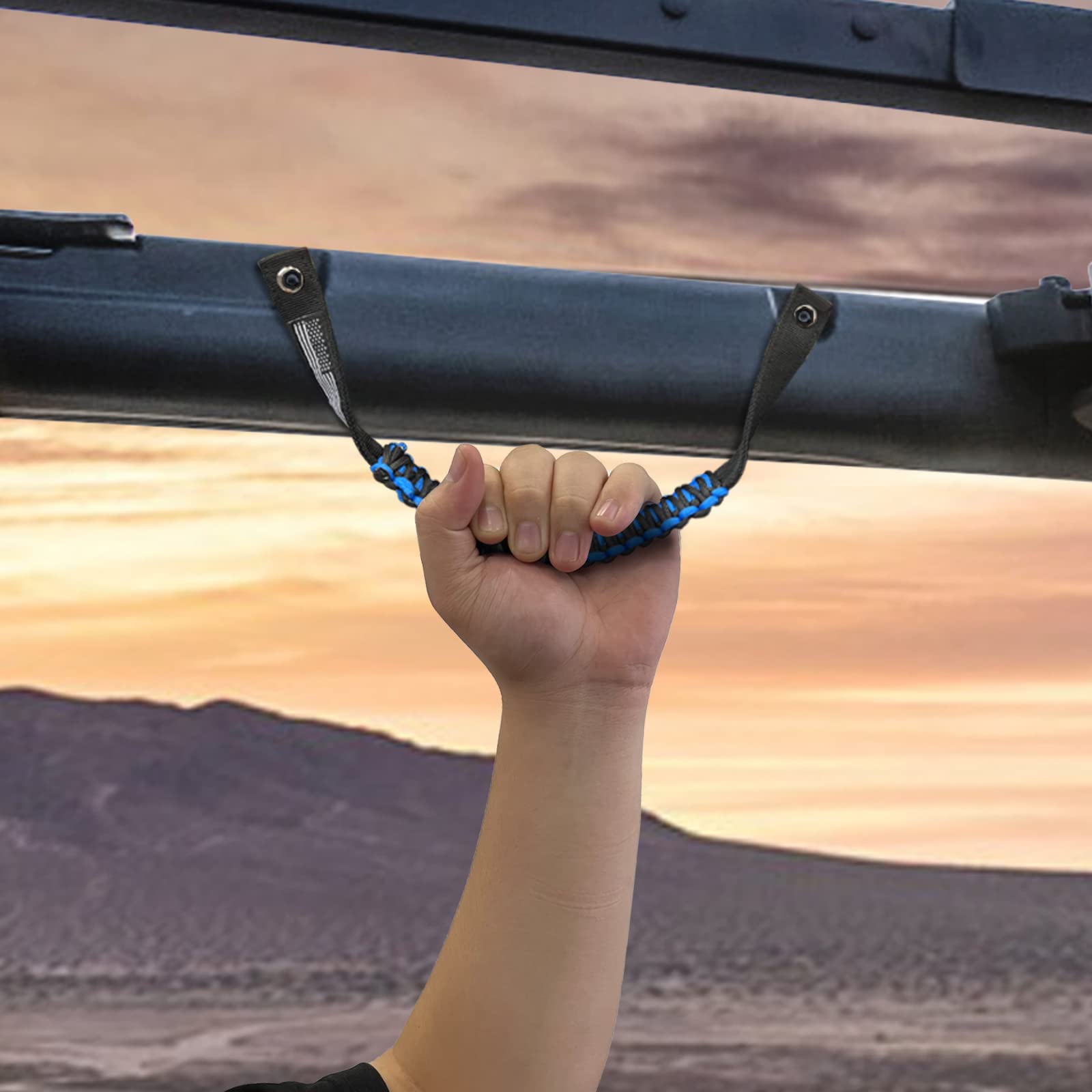 Überrollbügel-Haltegriffe Für Ford Bronco - Paracord Mit US-Flagge, 2-tlg. Schwarz