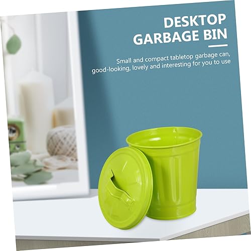 Miniatura 4 de SOLUSTRE Bote de basura blanco para oficina, mesa de comedor, mini tocador, cocina, papelera de 13 galones, maceta con tapa, mesa de comedor, bote