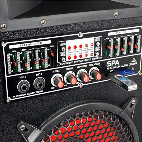 Fenton SPA-1200 Actieve Speakerset 1200 Watt 12 Inch met USB, MP3 en Karaoke - Image 3