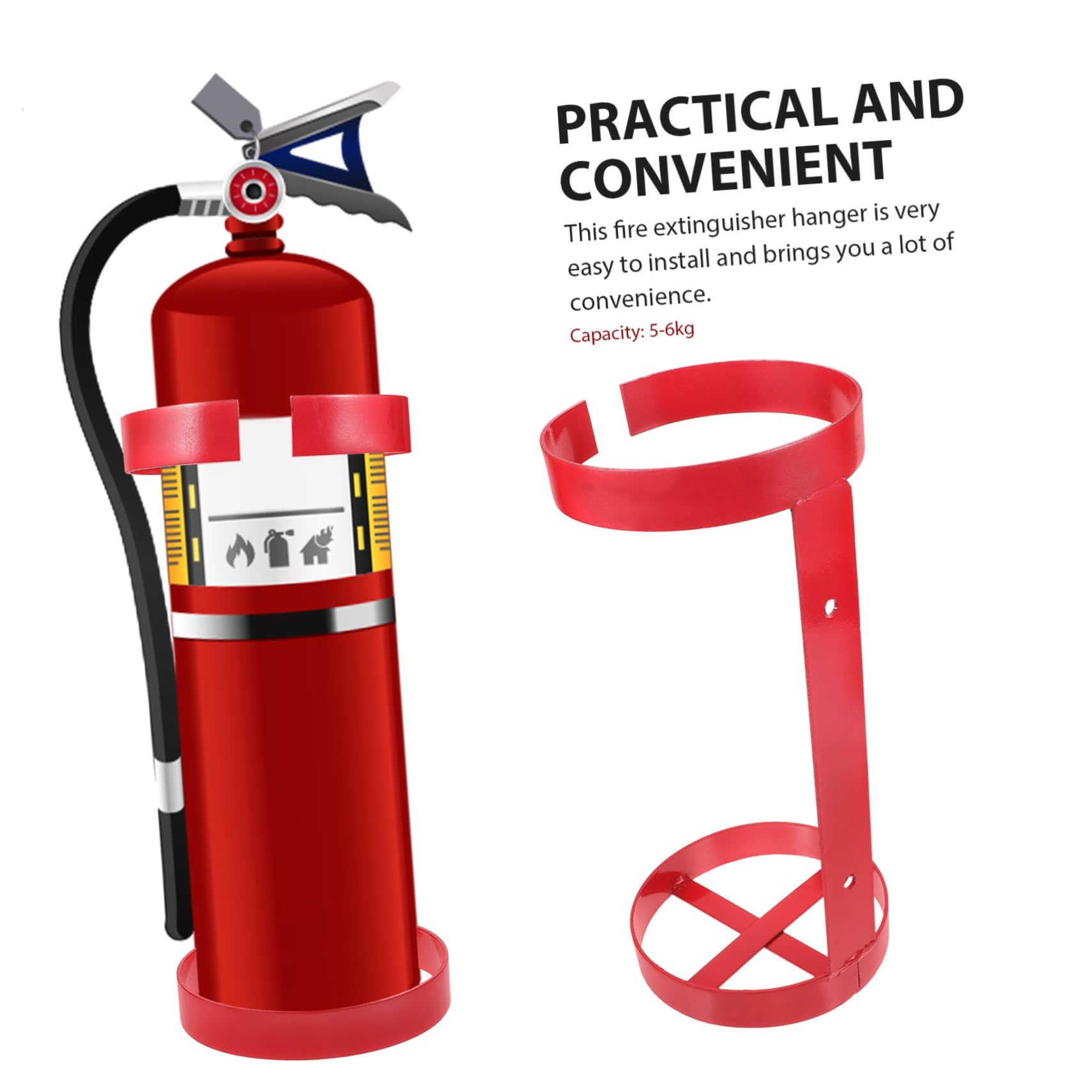 SHINEOFI Soporte de Montaje Diseño Simple y Conveniente de Hierro para Extintor de Incendios Capacidad 5-6kg para Instalación Rápida para Coche y Barco
