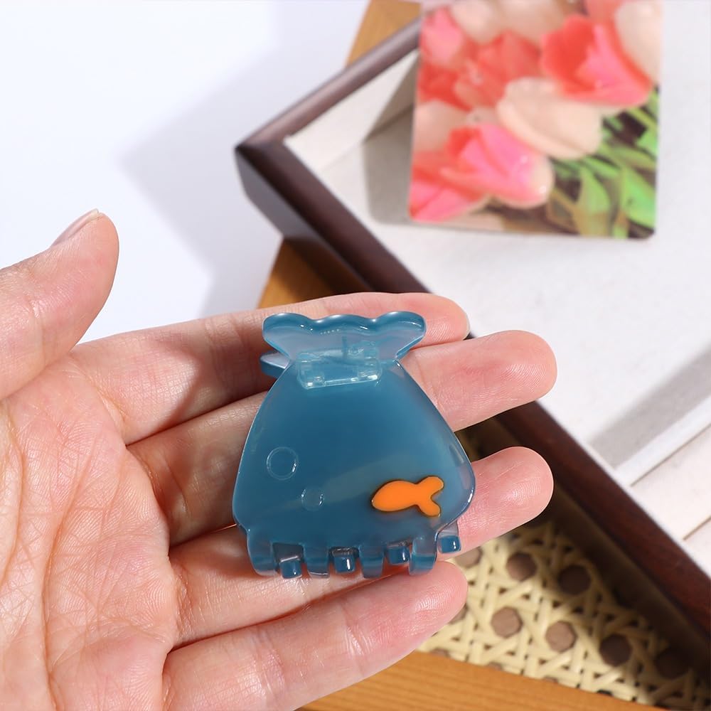 Amazon.co.jp: Blue Fun 透明金魚ヘアクリップ スモール サメクリップ