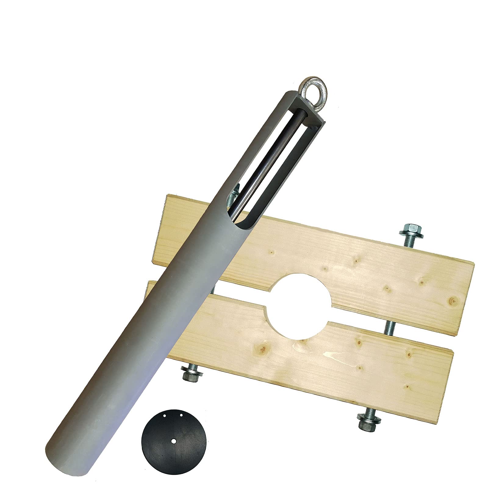 Kiespumpe 108mm mit Holzzange DN 115/125 -Made_in_Germany- zum Brunnenbau für Schlagbrunnen mit Erdbohrer oder Kiespumpe für Schwengelpumpe und Gartenbrunnen mit Brunnenbohrer