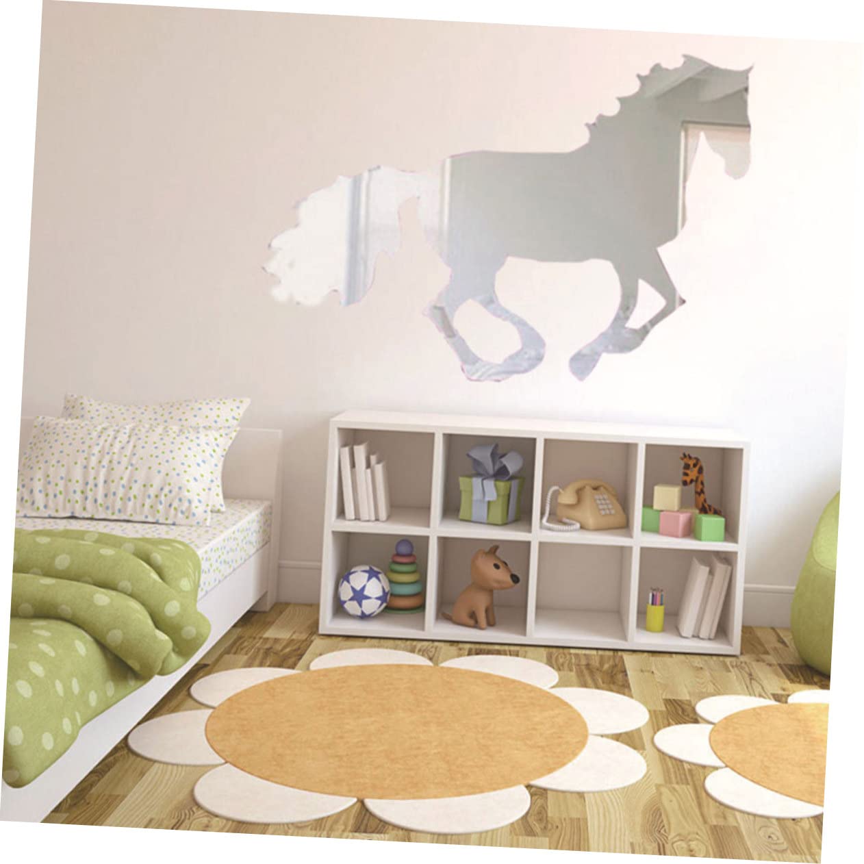 Uonlytech 4 Feuilles Acrylique Miroir Autocollant Miroir Pour Chambre Autocollants Pour Hommes Carrelage Stickers Acrylique Stickers Muraux Bricolage Cheval Décoration Murale