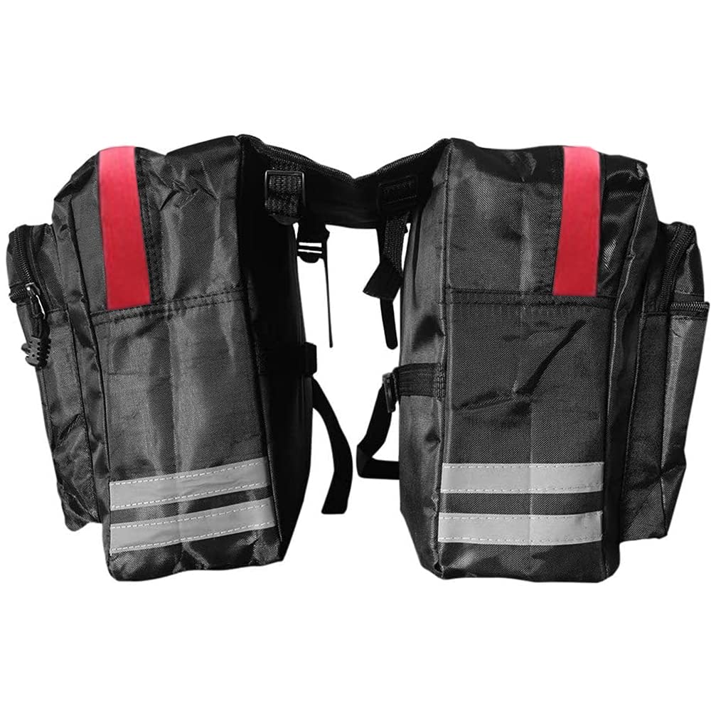 Borsa per bicicletta, Doppia Borsa Posteriore Bici, Impermeabile, per Viaggi, Quotidiano, Campeggio, Rosso