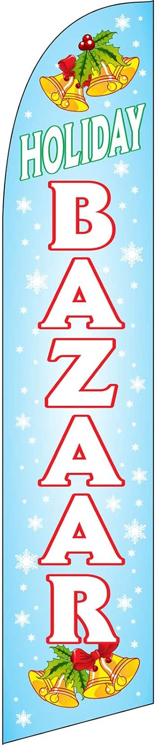 NEOPlex - "Holiday Bazaar" 12-Foot Windless Swooper Feather Flag (Flag ONLY)