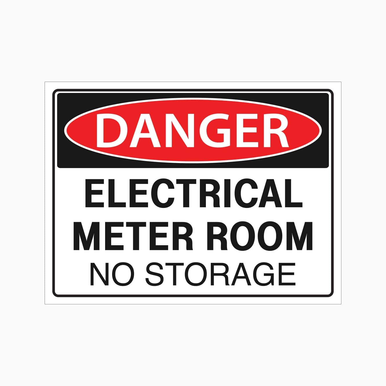 DANGER ELECTRICAL METER ROOM NO STORAGE Sign Workplace Metal Tin Sign 12x8 inch for Industrial & Commercial Series