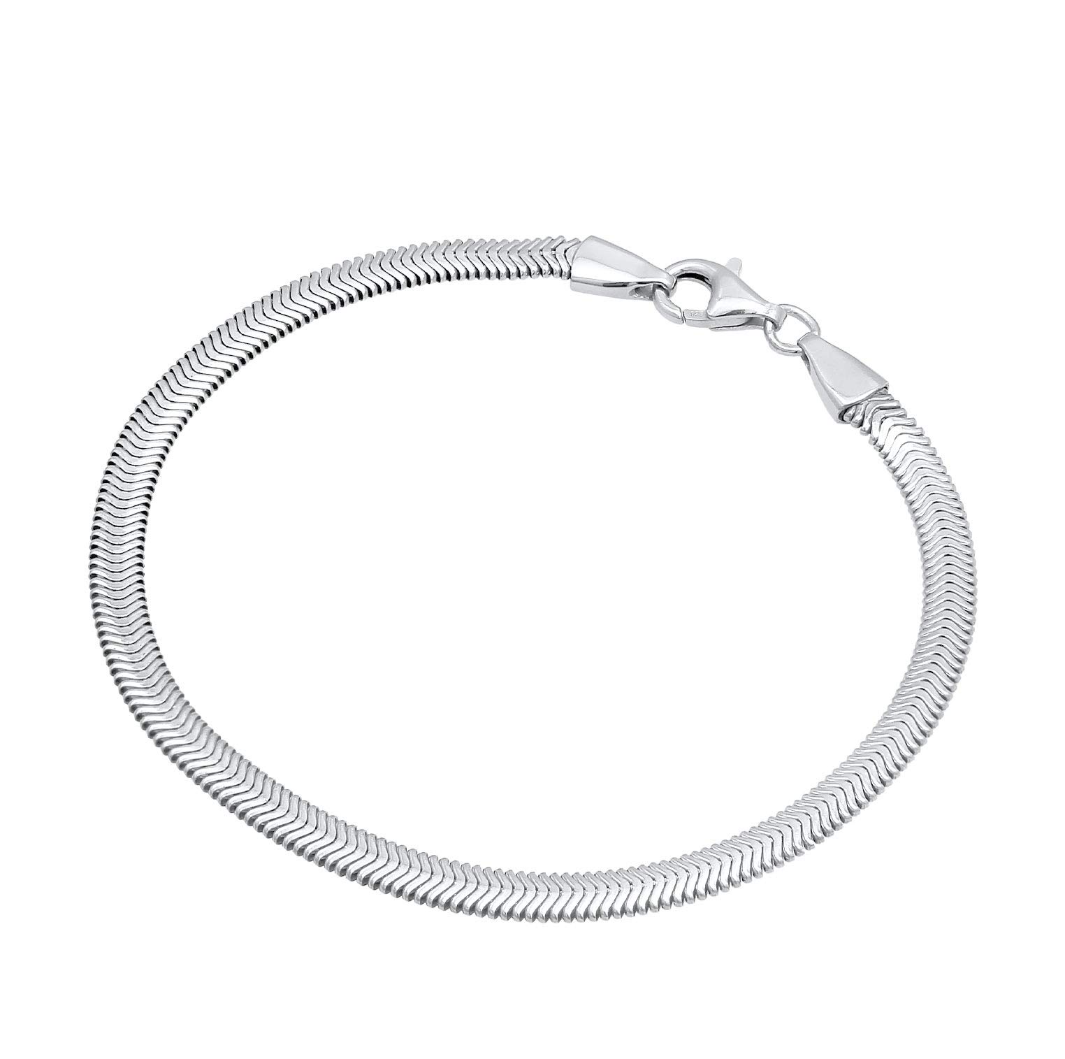 Kuzzoi Silber-Armband Herren 4 mm aus massivem 925 Silber Flaches