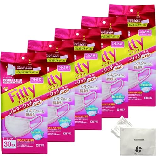 【5個セット】フィッティ シルキータッチ 小さめ 30枚入 【life smile マスクケース付き】
