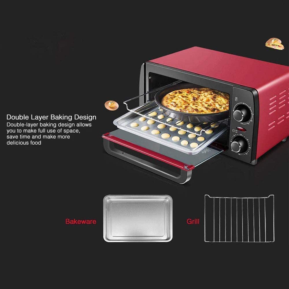 Forno tostapane Compatto con fermentazione a Bassa Temperatura, Vassoio per briciole e 1050 Watt di Potenza di Cottura, Timer da 60 Minuti (12 l) utile
