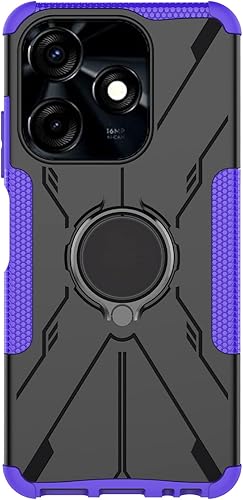 Miniatura 3 de Funda para Tecno Spark 10C, funda giratoria de 360, doble capa, a prueba de golpes, para Tecno Spark Go 2023, color morado