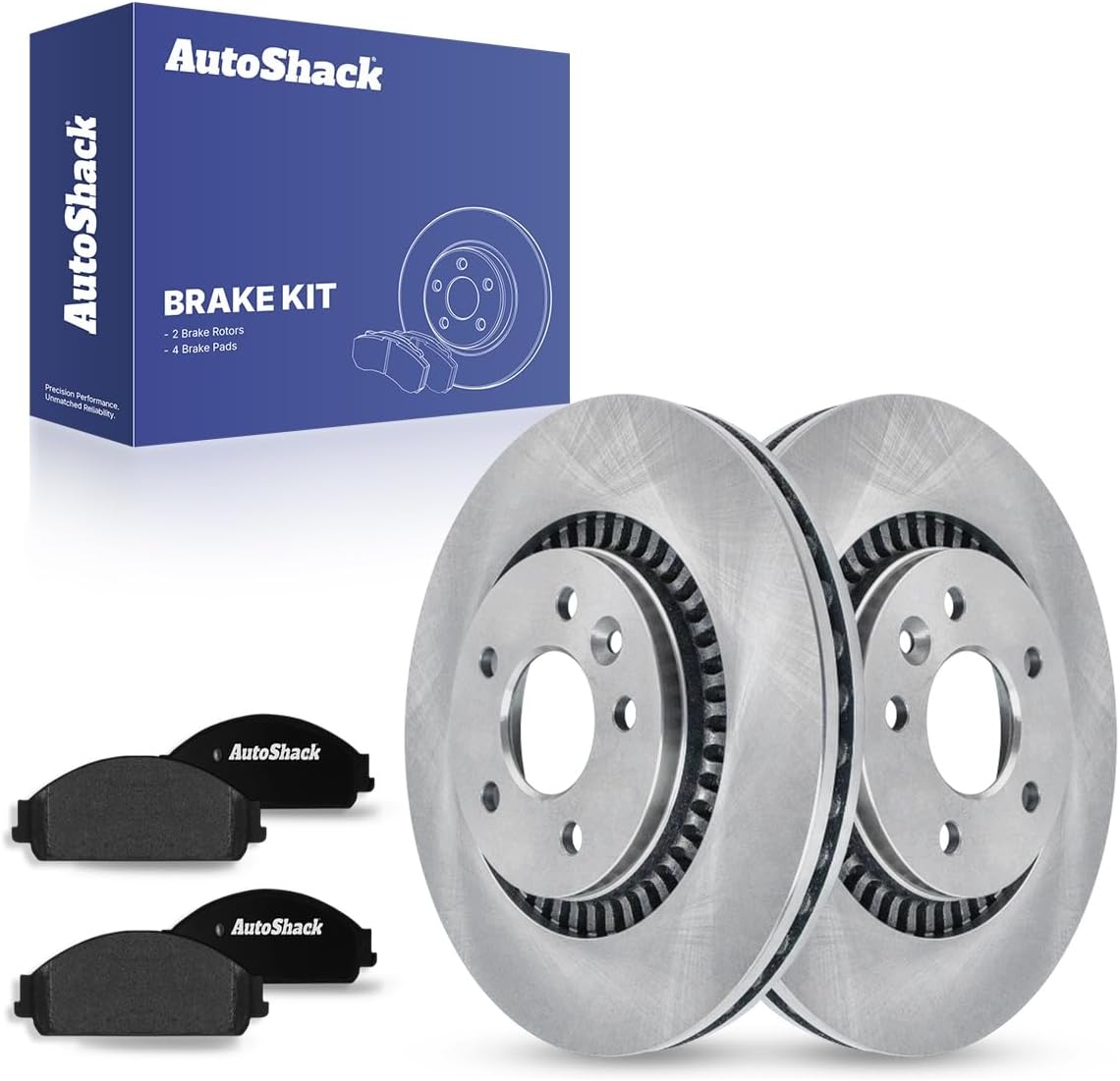 AutoShack 12.41" (315.2 mm) Front Vented Brake Rotors + Ceramic Brake Pads Replacement for 2008-2009 Ford Taurus 2008-2009 Ford Taurus X 2008-2009 Mercury Sable 6-PC Brake Kit