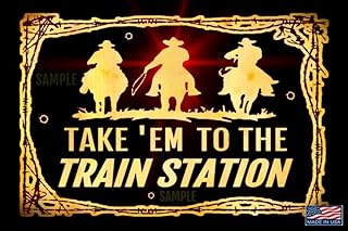 8"x12" All Weather Metal Sign! USA Made! Man Cave Western Lodge Log Cabin Rustic Yellowstone Dutton Ranch Decor (Train Station)
