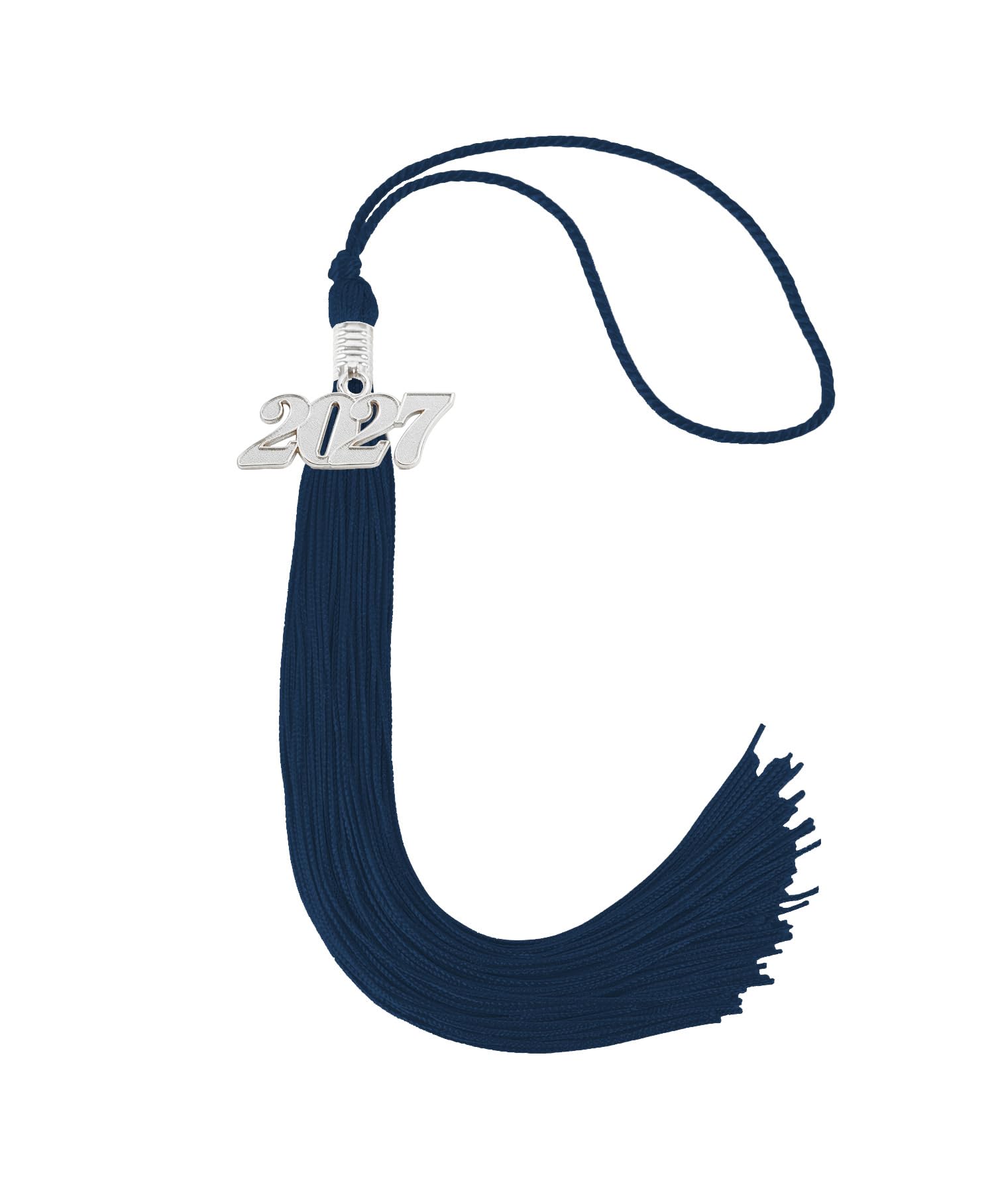 Graduation Tassel 2027 for Grad Cap,Navy Blue Tassel with Silver Charm