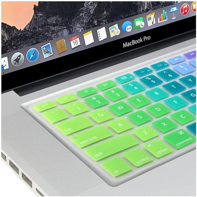 Se7enline Rainbow color Unique Ultra Thin Durable Keyboard Cover Silicone Skin (Europe Layout UK Version) for MacBook Pro 13" 15" 17" with Retina Display and MacBook Air 13",Rainbow
