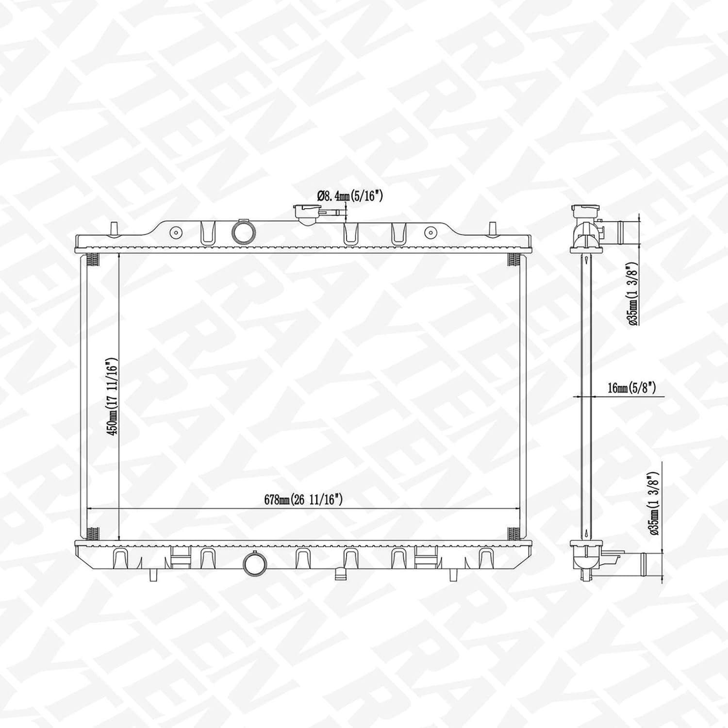 RAYTEN CU13047 Radiator Compatible with Nissan Rogue 2008-2013 2.5 L4