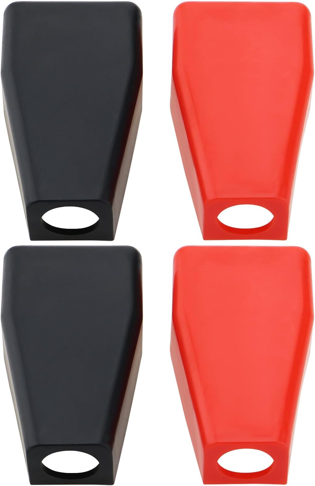 Be In Your Mind 2 Pairs Battery Pole Covers Car Positive Pole Insulator Cable Connector Cap Cover Protection Car Parts Car Accessories Black and White