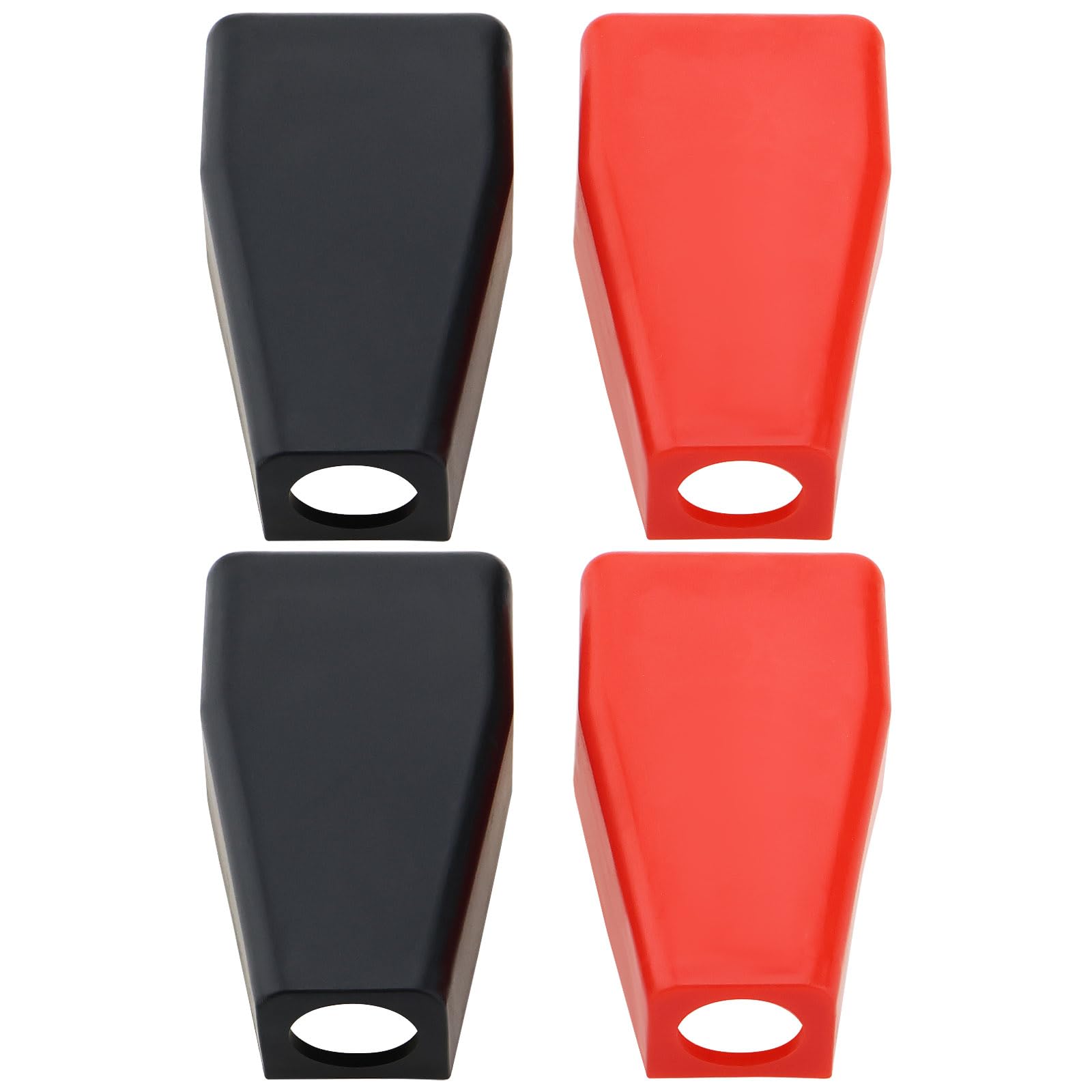Be In Your Mind 2 Pairs Battery Pole Covers Car Positive Pole Insulator Cable Connector Cap Cover Protection Car Parts Car Accessories Black and White