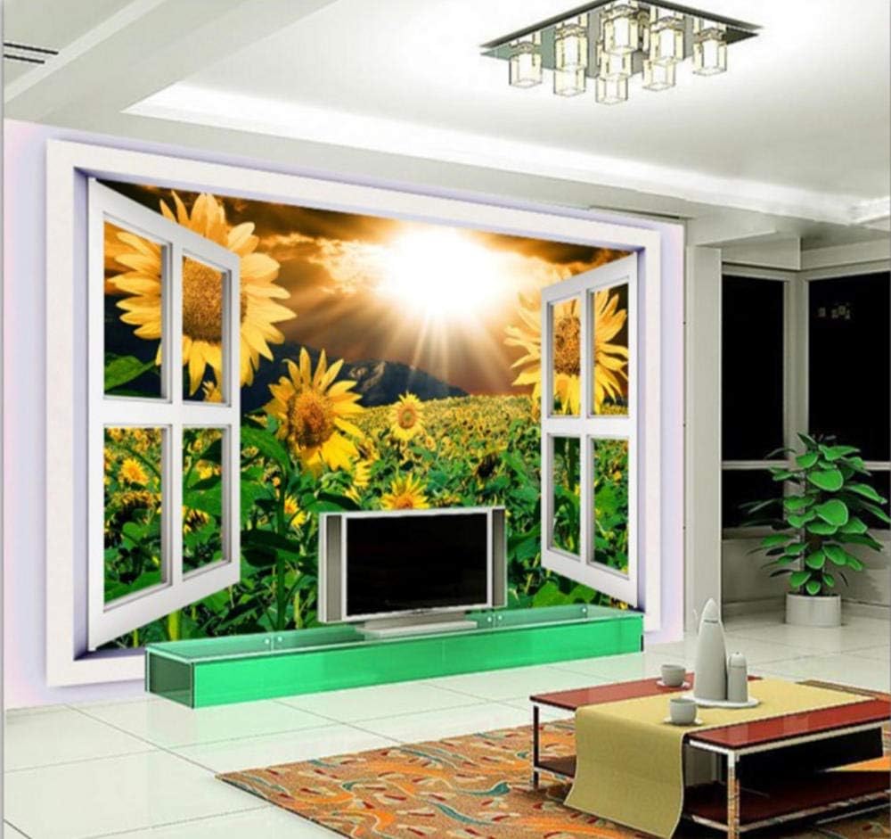 素敵な Chunxd 窓の外の壁紙日当たりの良いヒマワリの夢3dステレオテレビの背景寝室3dレリーフの壁紙 280x0cm 壁紙 サイズ 1x100cm Www We Job Com