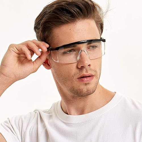 Miniatura 8 de mozeeda Paquete de 3 gafas de seguridad, gafas protectoras antivaho para los ojos, resistentes a los arañazos, lentes envolventes transparentes y