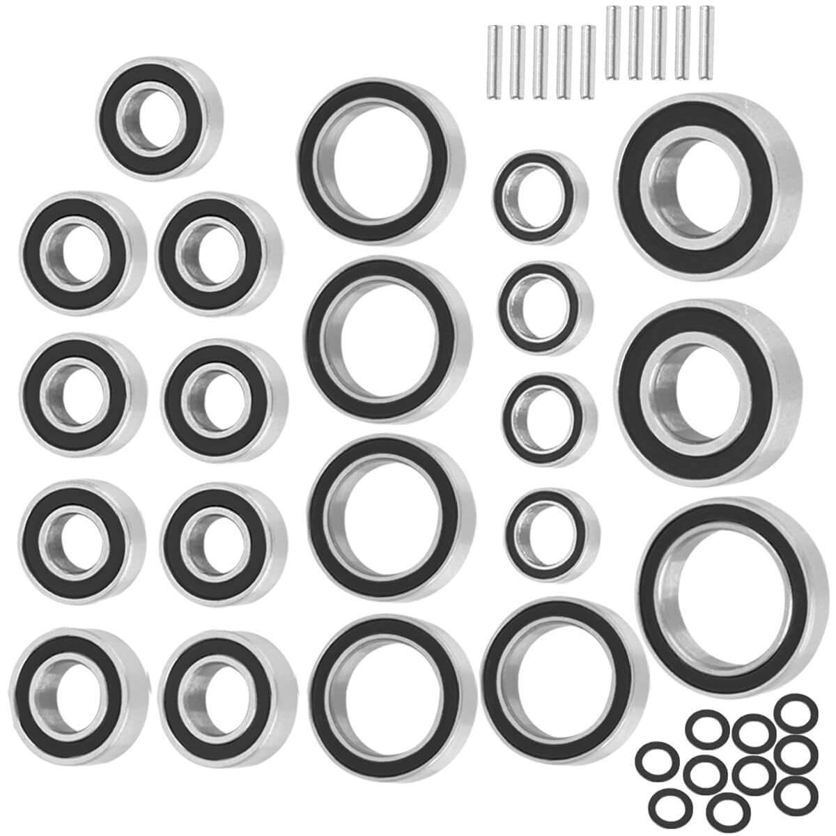 hopsupRC RC Sealed Bearings Kit Upgrade Parts for 1/10 Slash 4WD LGC,Slash/Rustler/Stampede/Telluride/Rally 4X4 (VXL).Black.