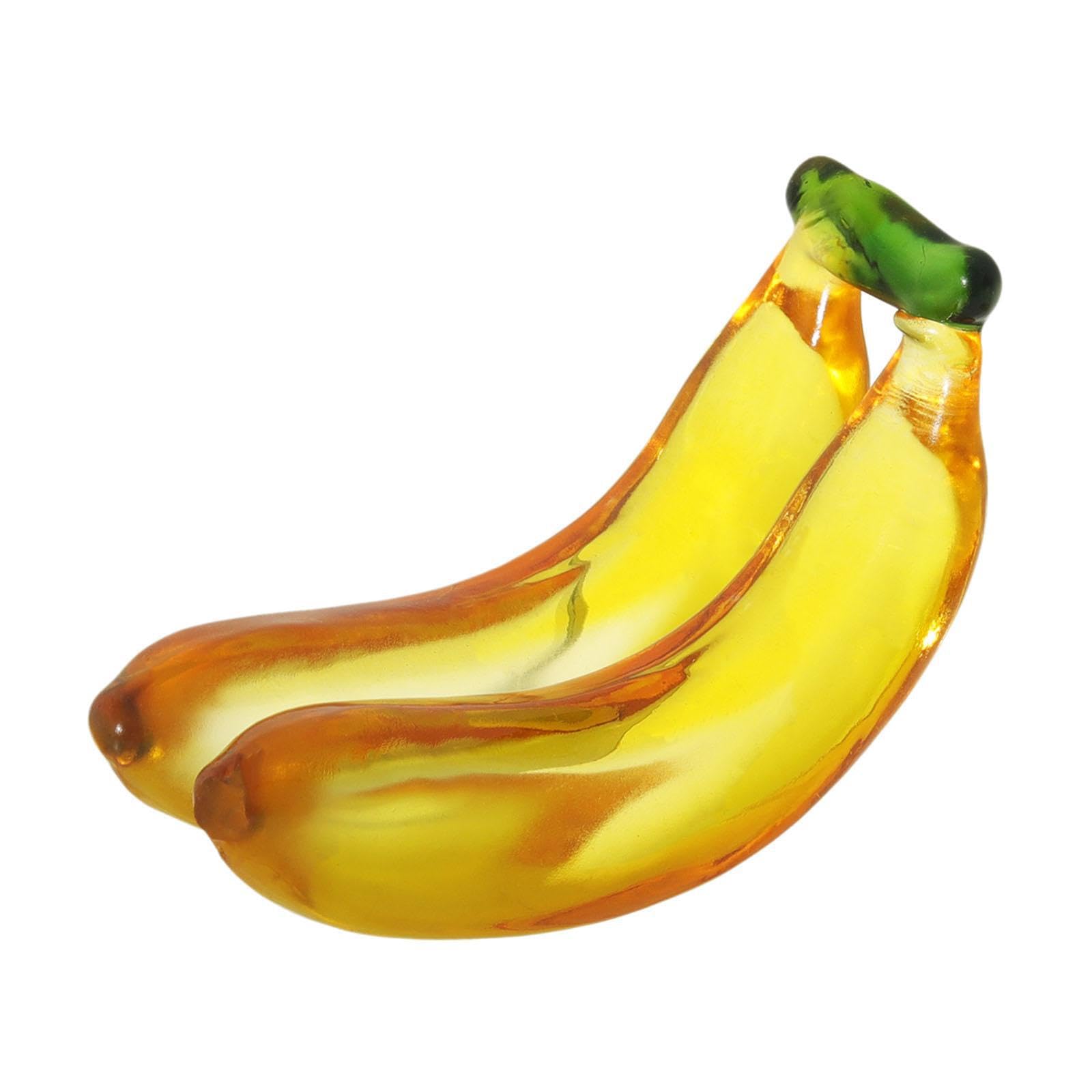ALCXAZS Trendy Fruit Figurine Modern Statue Desktop Decoration Playful Cute Ornament Souvenirs Centerpiece Stunning Decor For Office Crafts Office Desk Table, two bananas, 90x38mm