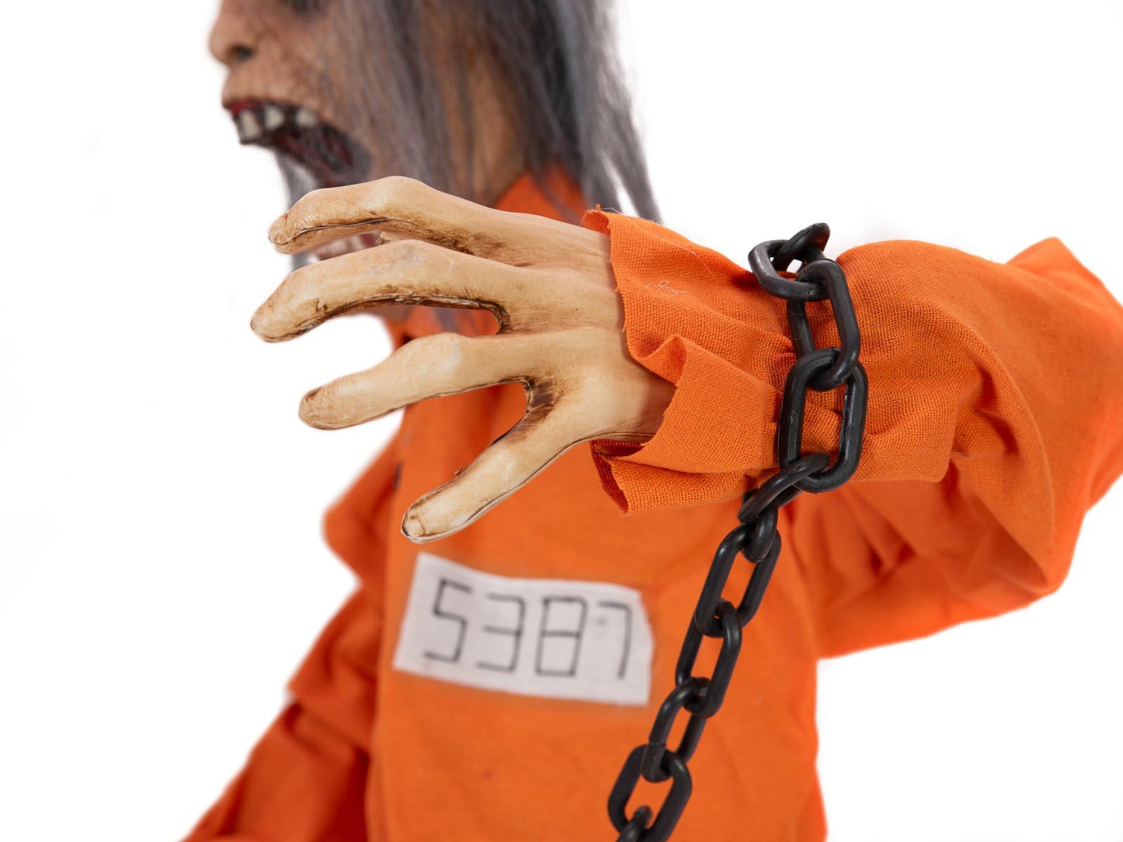 EUROPALMS Halloween Figur Sträfling Sirius, animiert, 85cm | Animierte Figur mit Licht- und Soundeffekt (Batterie- & USB-Betrieb)