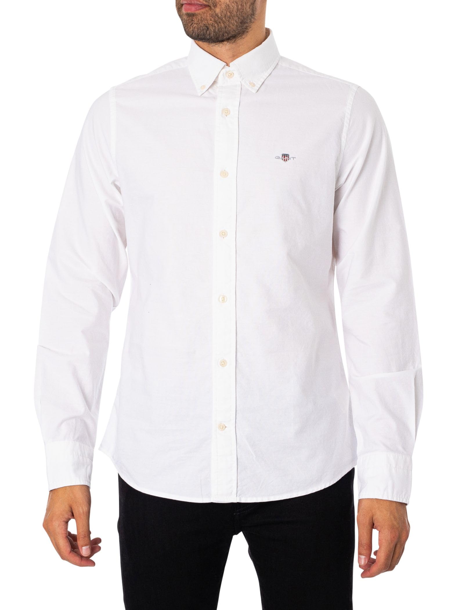 GANT Męska koszulka slim Oxford, biały, L