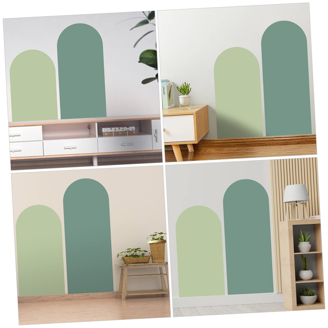 Carta da Parati Geometrica Adesivi Murali Arco 2 Pezzi in Pvc Resistenti e Forte Adesivo, Decorazione Elegante per Camere da Letto e Finestre