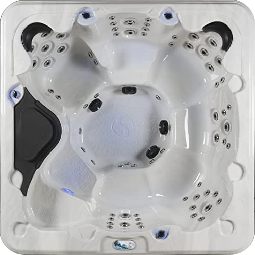 Essential Hot Tubs - Select Series 80 Jet 7-Person 2023 Non-Lounger With Adjustable Massage Features, 240V, Grey Sterling Silver #TOP1