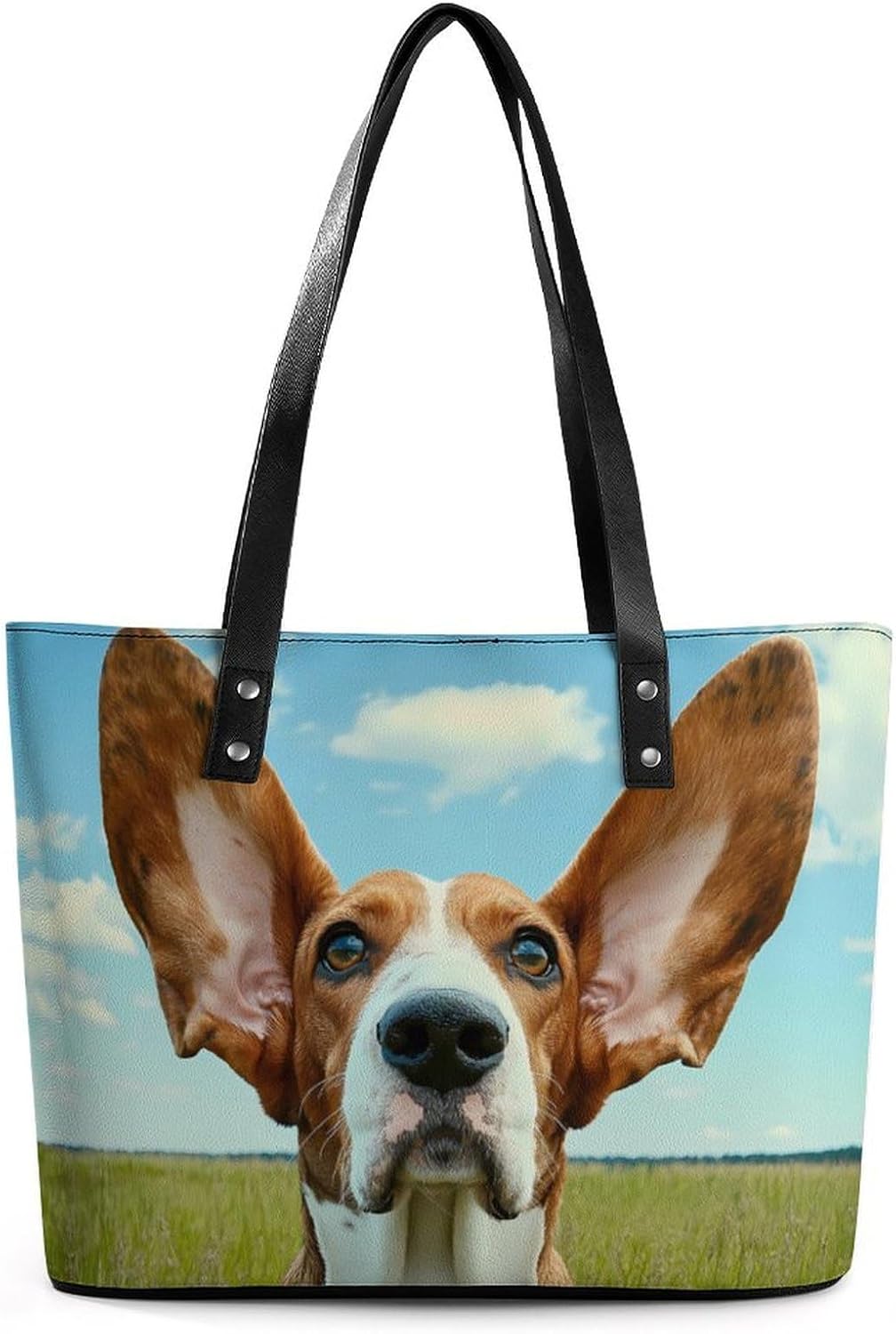 Basset Hound Dog Funny Women's Satchel Handbags Tote Shoulder Bag Purses for Travel Shopping Work