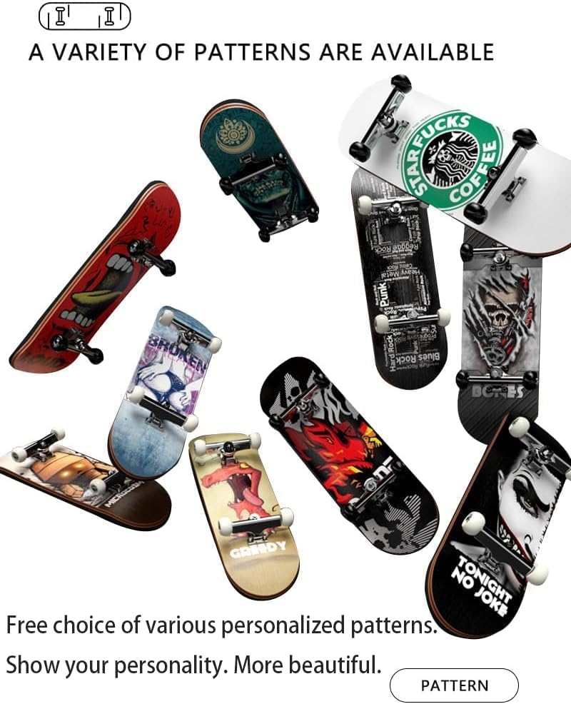 Wooden, pro Fingerboard 29mm Mini handboard、Premium Fingerboard Ideal for Dexterity maneuvers (Abstraction)