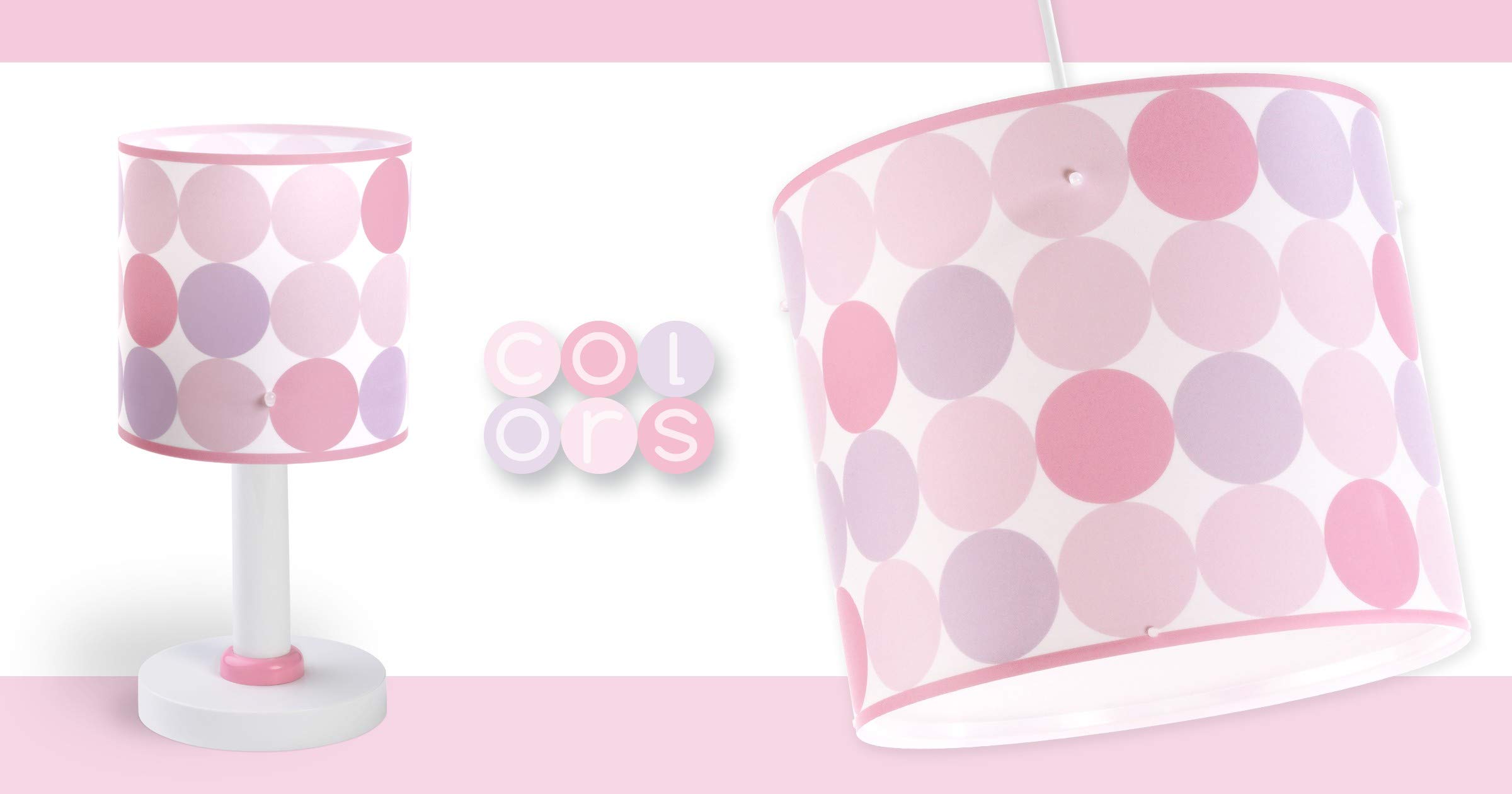 Dalber Colors - Lámpara colgante, 3 luces, círculos color rosa
