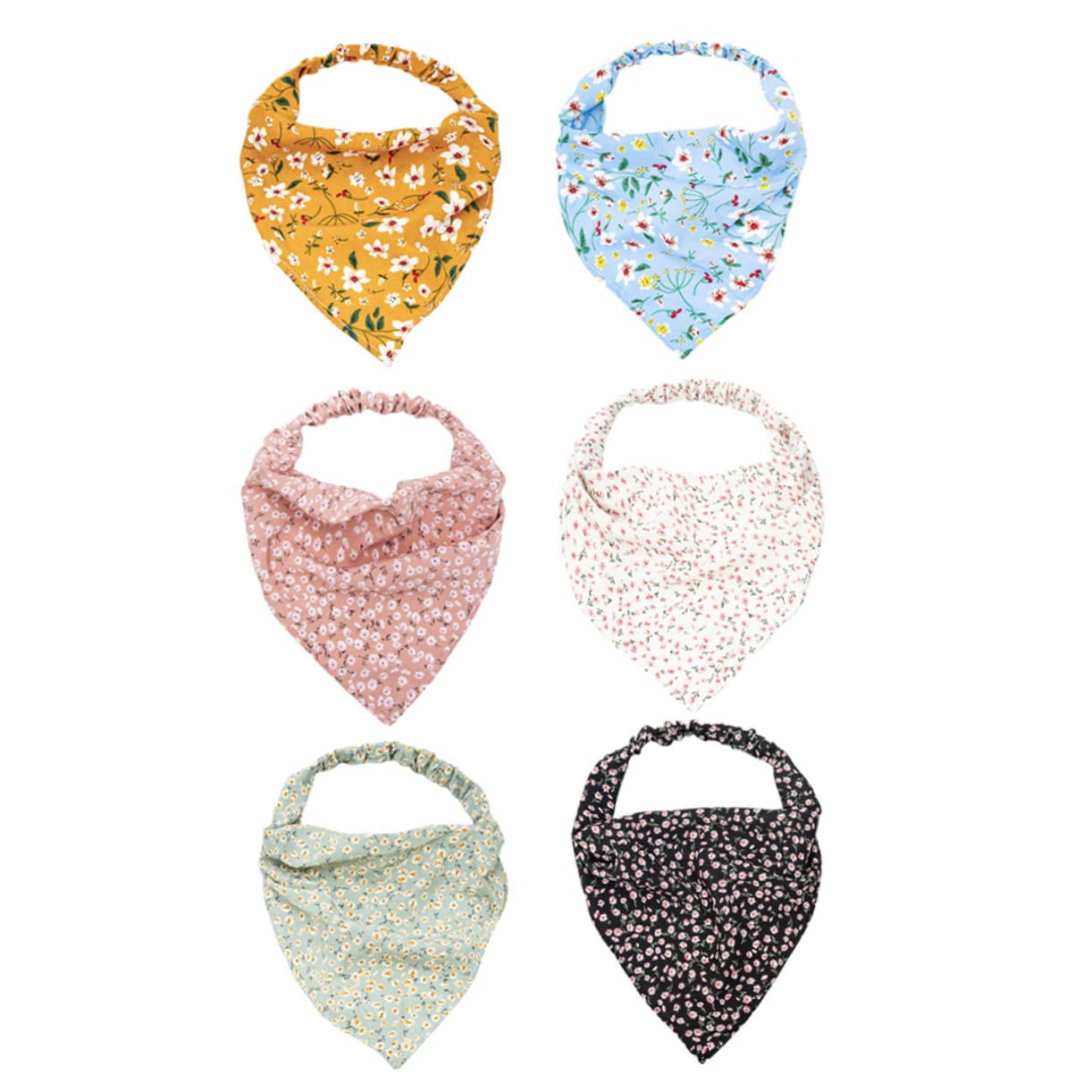 MAGICLULU Piezas Bufanda Triangular Pañuelo Para El Pelo Diademas De Niñas Lazos Para El Cabello De Niña Pañuelo De Cabeza De Gasa Pañuelos De Damas Turbante Tela De Las Mujeres Elástico