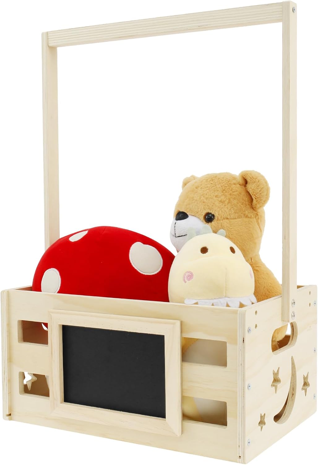 US Wooden Baby Shower Crate Closet Safe Baby Shower Basket with Handle Wooden Baby Storage Crate Hamper Decorative Baby Clothes Crate Box Baby Welcome Basket for Child Room(Blackboard)