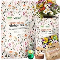 valeaf BIO Essbare Blüten Starter Set - Blumensamen Anzuchtset für bunte, essbare Blumen ideal als Geschenk für Hobbygärtner